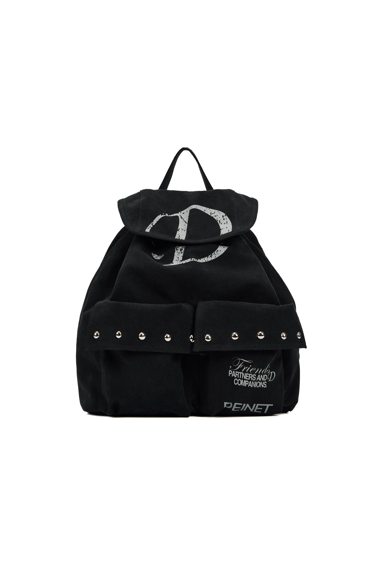 DEINET D & FRIENDS STUD POCKET BACKPACK IN BLACK