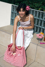 Heeari Poolside Daily Beach Big Bag - Pink Stripe