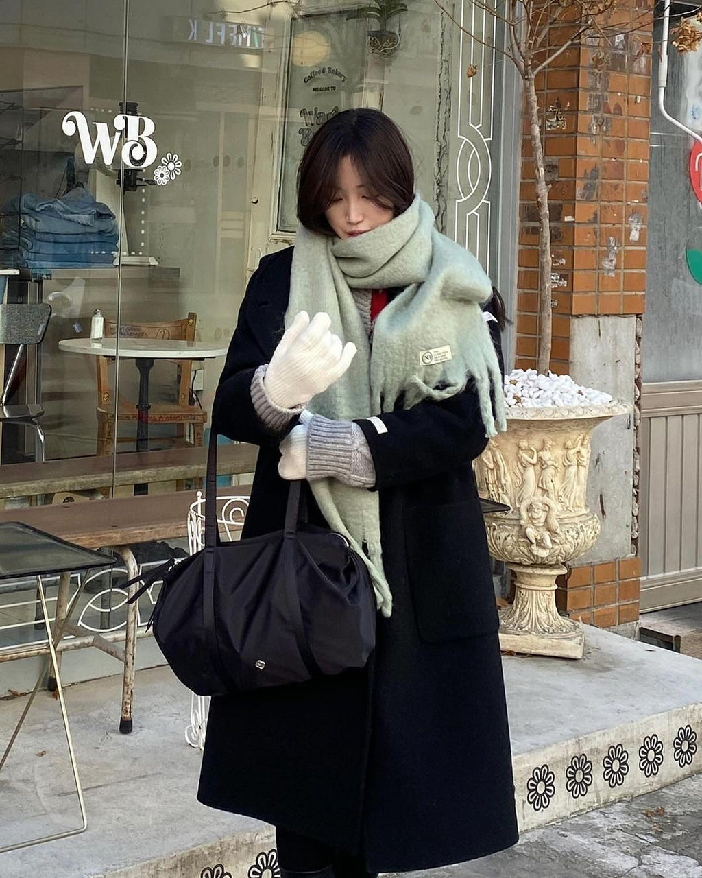 Heeari Aurora Shirring Duffel Bag - Black