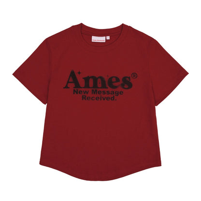 Ames-Worldwide ROUND HEM CROP TEE RED