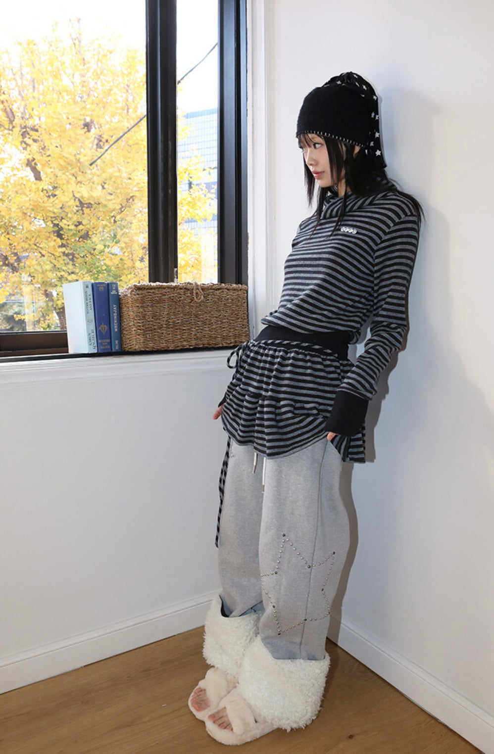 nofficialnoffice WIDE TURTLENECK DRESS TOP PINK BLACK