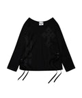 GILA ARCHIVE ONE SHOULDER GRAPHIC LONG SLEEVE_BLACK