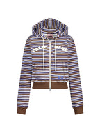 CALIE BABE STRIPE HOOD ZIP UP BROWN