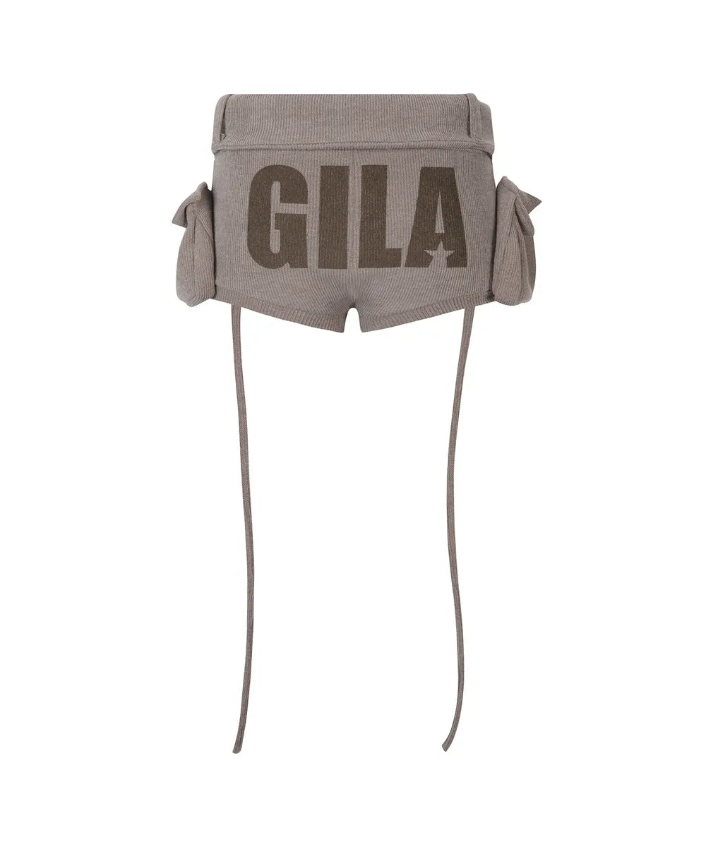 GILA ARCHIVE BOLD LOGO POCKET KNIT SHORTS_BROWN