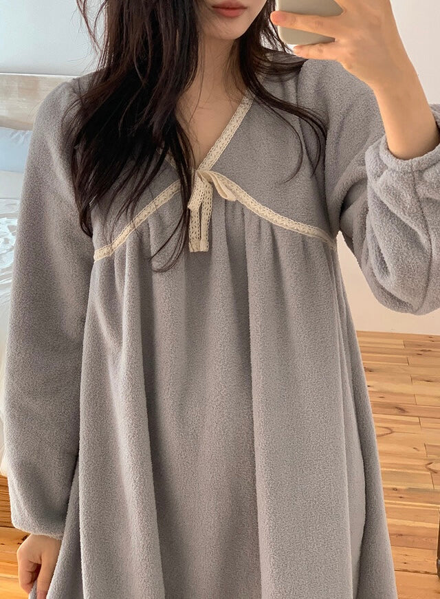 J'eu Rowney Lace Sleeping Pajama Set 4colors