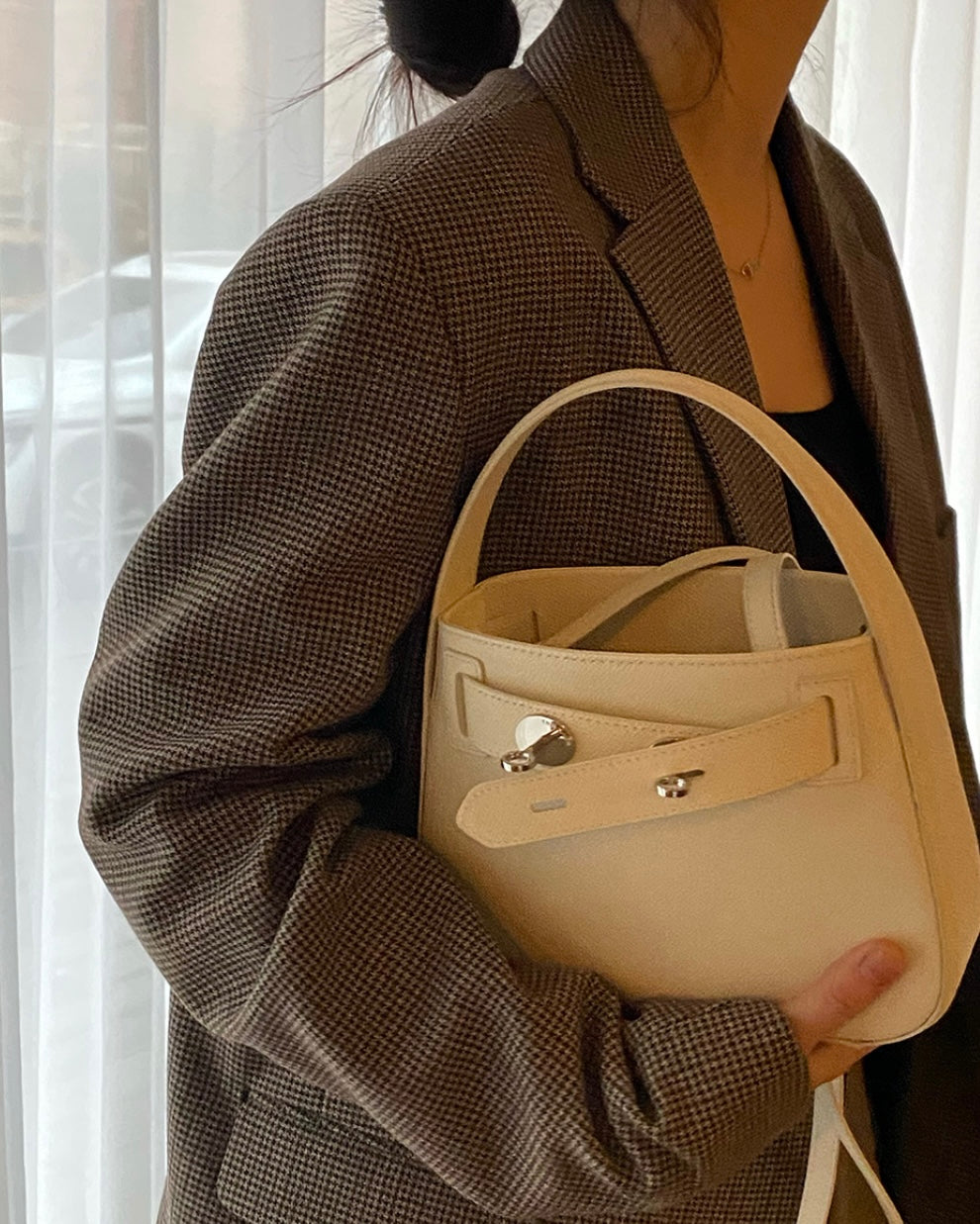 [100%牛皮] THE OFTN TILT / CREAM IVORY S