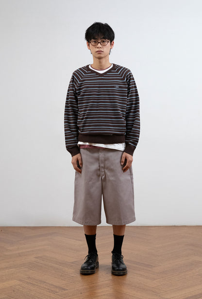 MULTI STRIPE 3STAR V NECK KNIT
[BROWN]