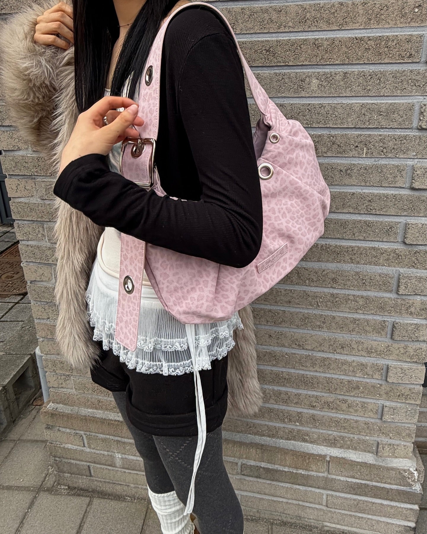 [FOR APPEAL] CARRY LIGHT HOBO BAG_LEOPARD PINK