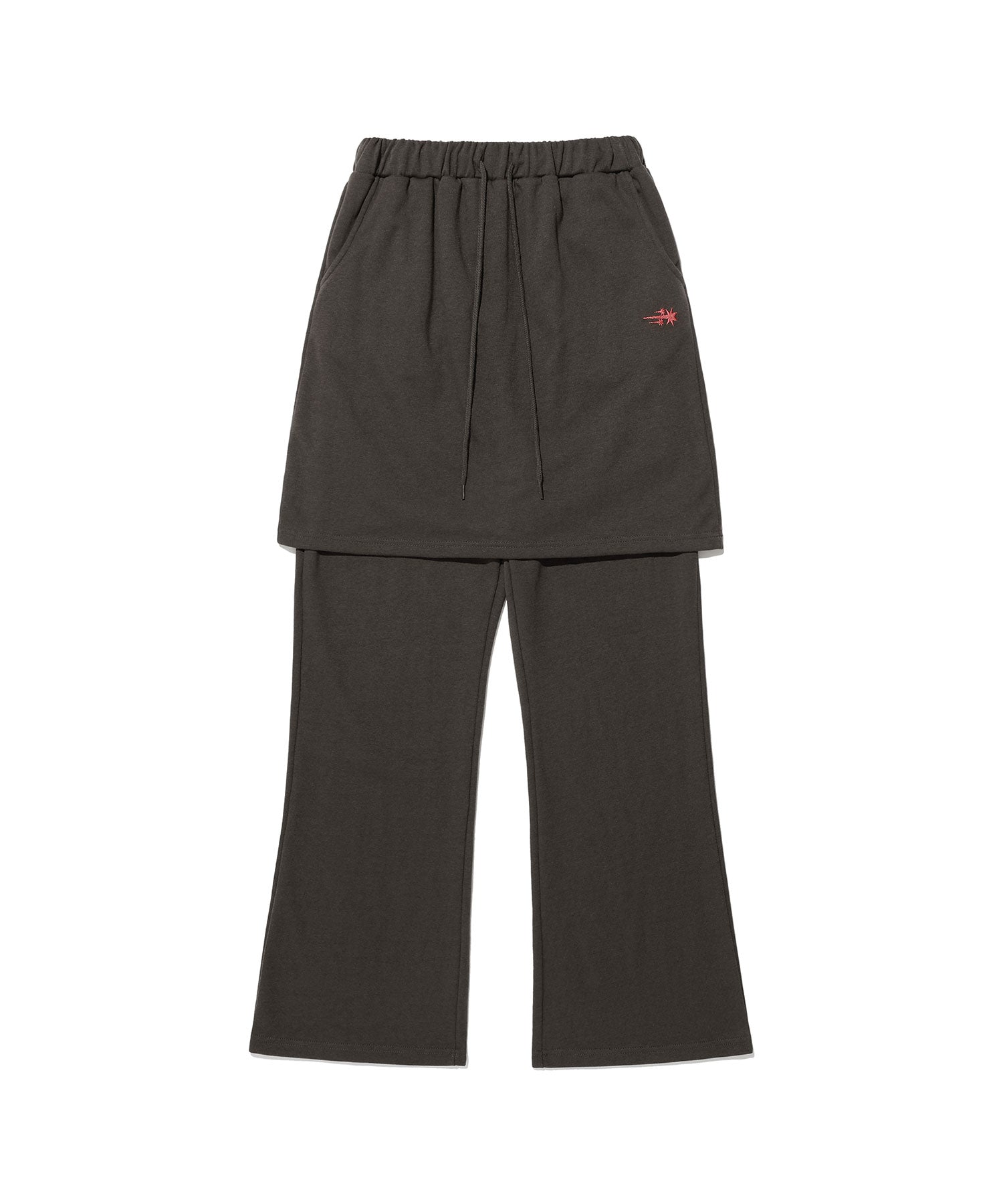 niceghostclub LOGO SWEAT LAYERED PANTS [CHARCOAL]