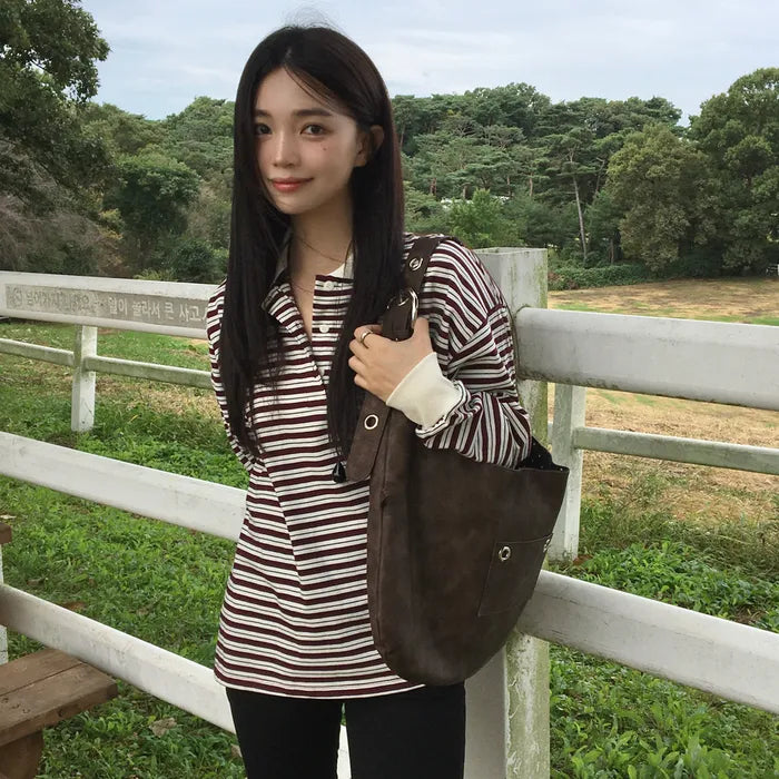 LETERIE BUCKLE REVERSIBLE SHOULDER BAG_4COLORS