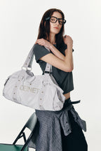 DEINET LOGO DUFFLE BAG IN GREY