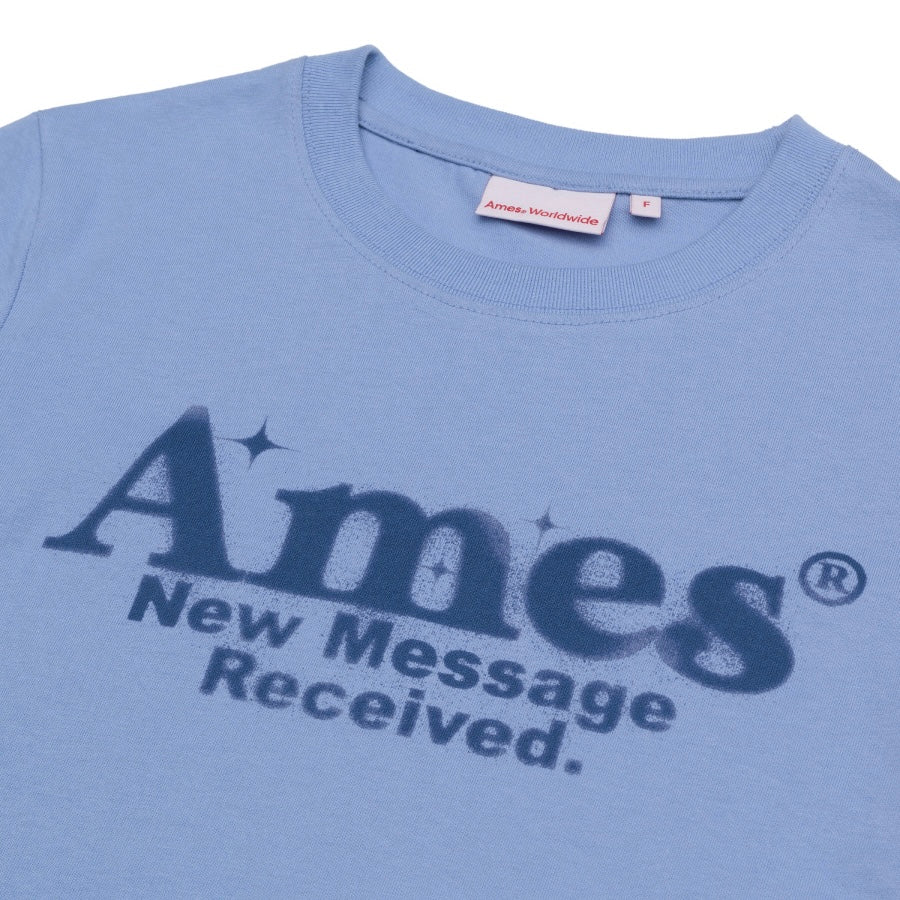 Ames-Worldwide ROUND HEM CROP TEE BLUE