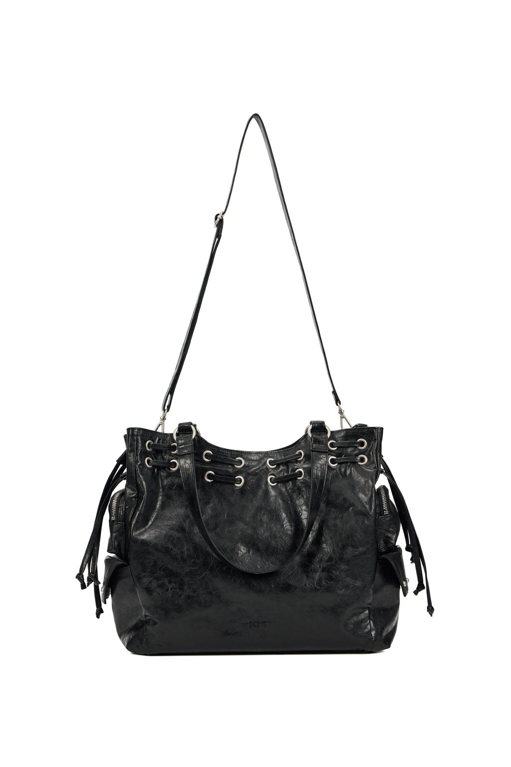 DEINET NEW STUD STRING BIG BAG IN BLACK