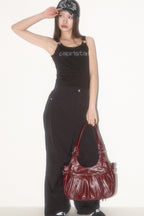 ILLIGO Amber Buckle Shoulder Bag / Burgundy