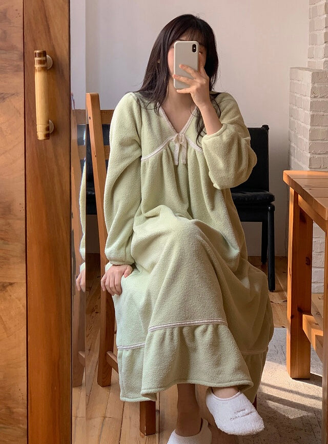 J'eu Rowney Lace Sleeping Pajama Set 4colors