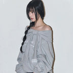 ILLIGO PURE BOW OFF SHOULDER SWEATSHIRT MELANGE