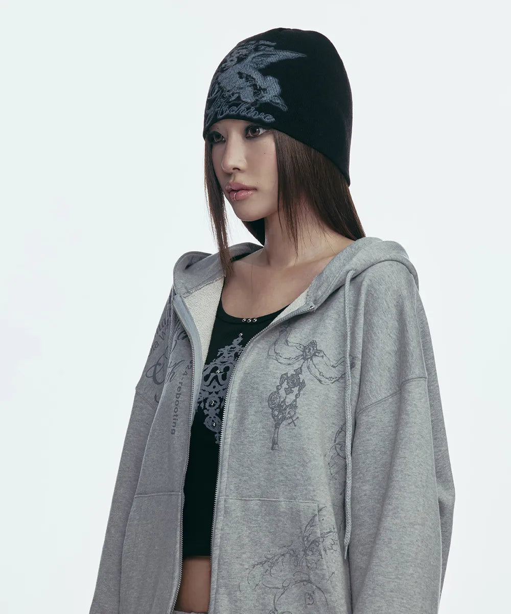 GILA ARCHIVE BABY ANGEL GRAPHIC BEANIE_BLACK