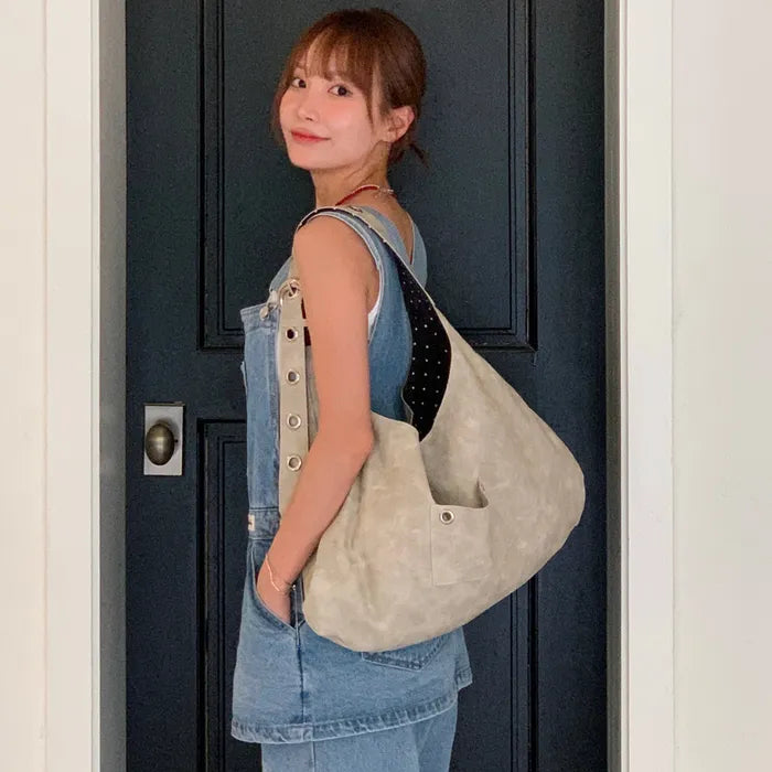 LETERIE BUCKLE REVERSIBLE SHOULDER BAG_4COLORS