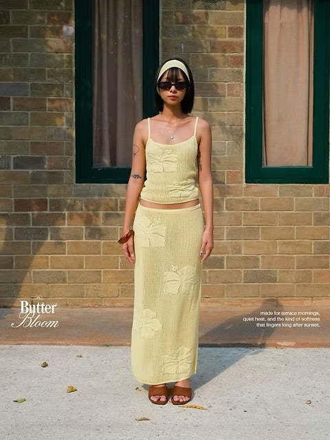 miss mila garden knit set butter