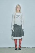 hugyourskin Fallen angel button knit top (White)