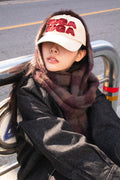 IUGA Striped Hairy Bold Muffler (Brown)