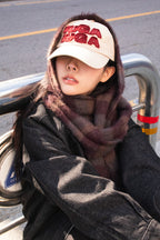 IUGA Striped Hairy Bold Muffler (Brown)