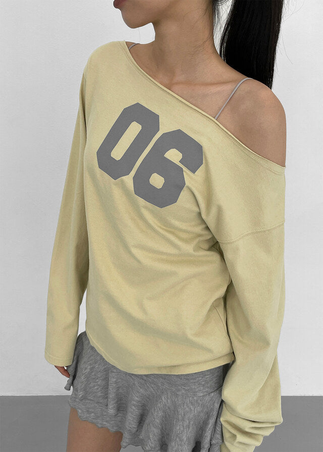 [kr] Periti Boatneck Print Long Sleeve T-shirt / 3colors