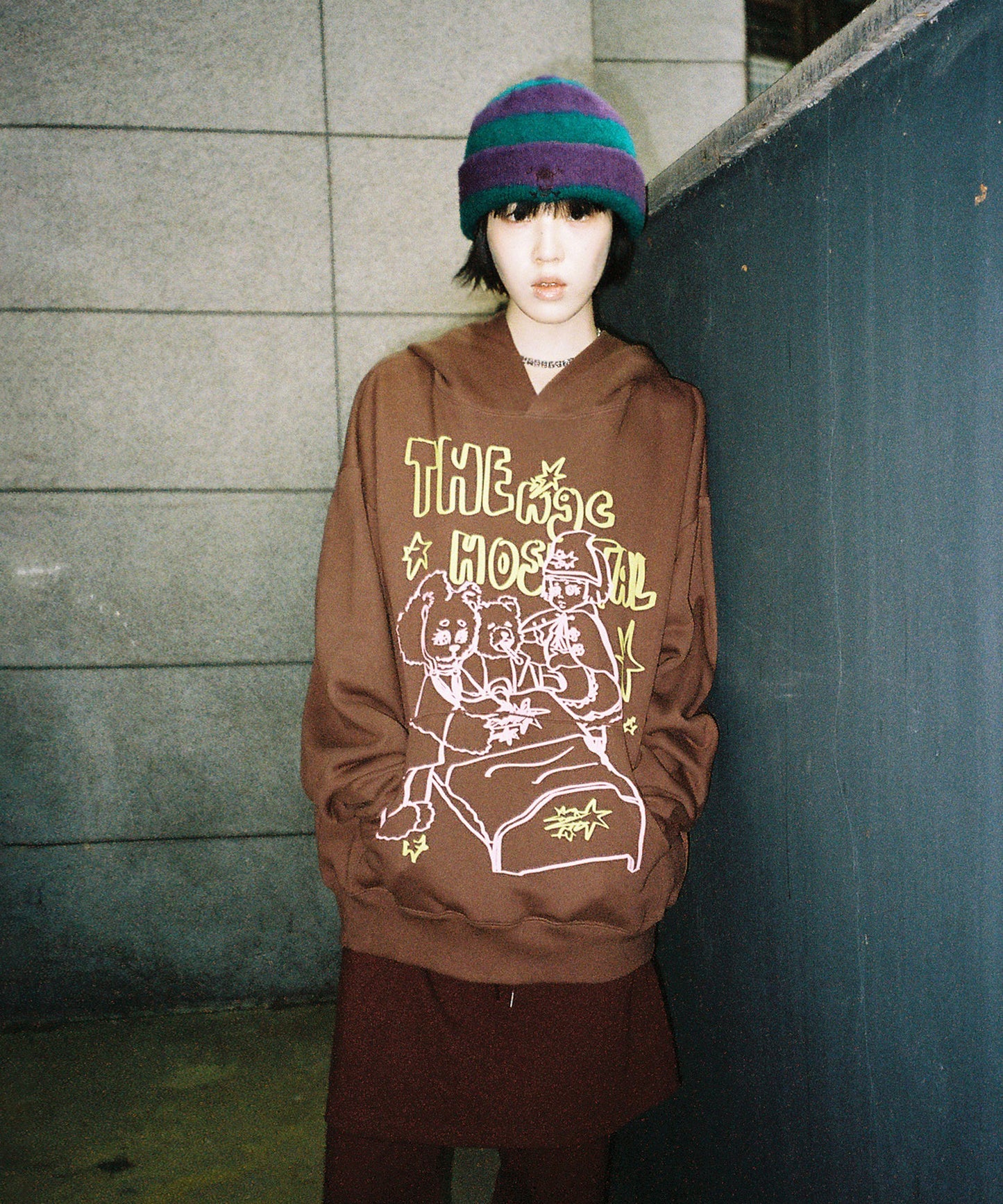 niceghostclub HOSPITAL HOODIE [BROWN]