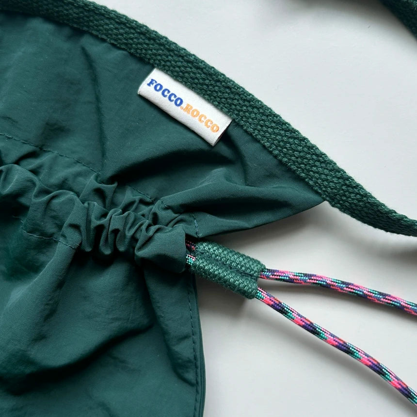 Drawstring Crossbody Bag / DEEP GREEN