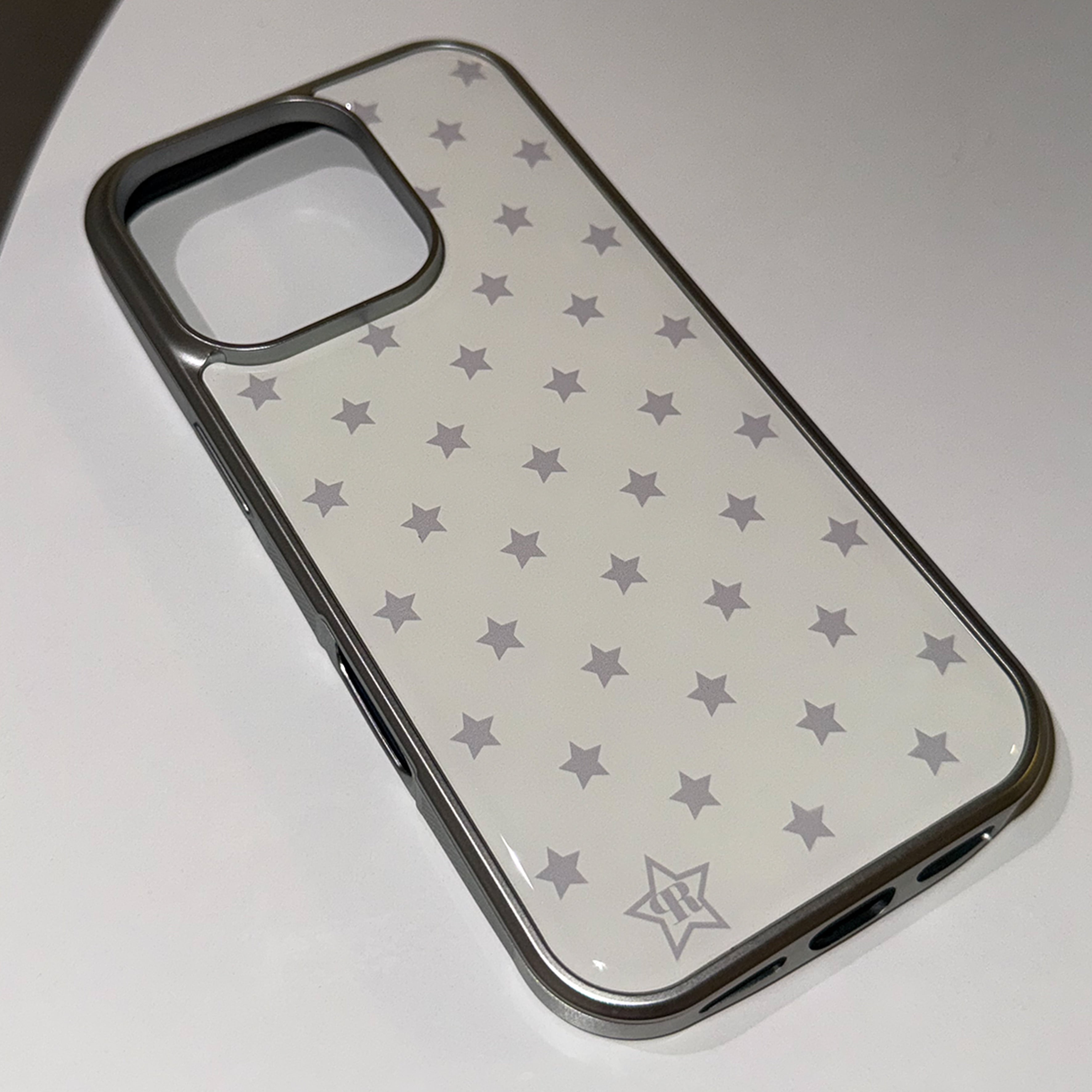 Silver Star-Dots Epoxy Bumper iPhone Case