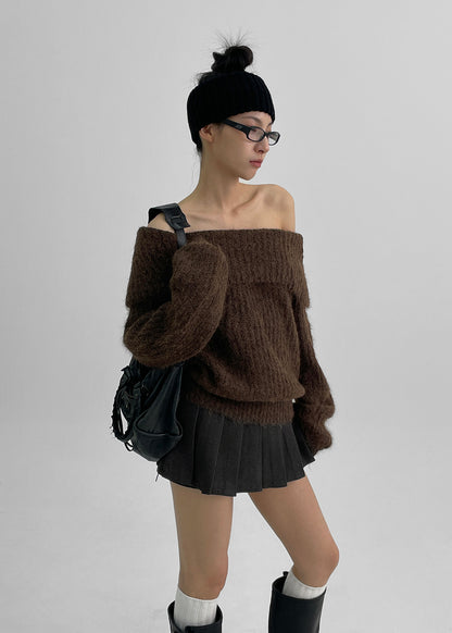 BLACKUP Penner Off-Shoulder Knit (30%wool) / 3colors