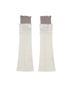 [illigo] LACE COLOR-BLOCK LEG WAEMER_IVORY