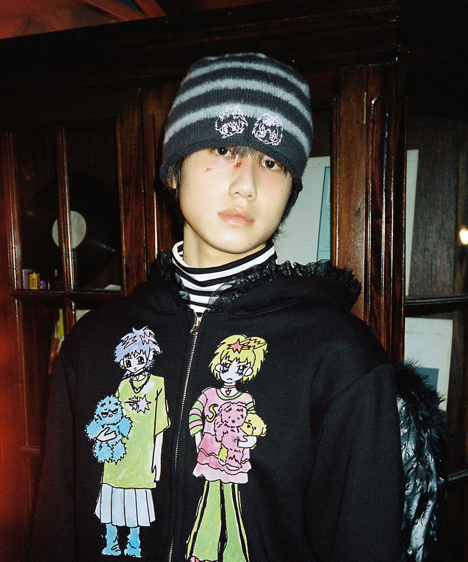 niceghostclub [X SOULPUSSSY CAT]GHOSTSOULGIRL STRIPE BEANIE
[CHARCOAL]