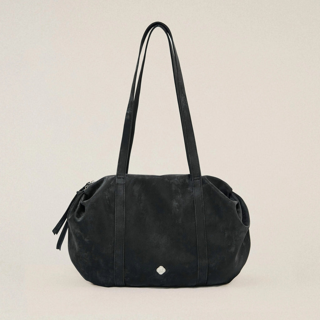 Heeari Aurora Shirring Duffel Bag - Glossy Black