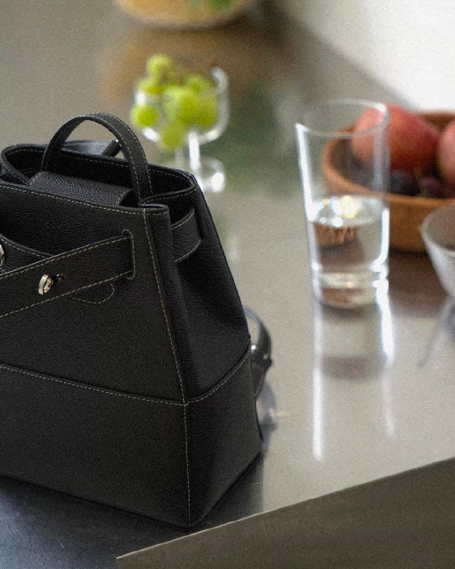 [100%牛皮] THE OFTN TULLY BACKPACK / BLACK STITCH (SILVER)