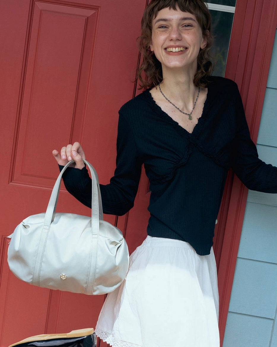 Heeari Aurora Shirring Duffel Mini Bag / silver