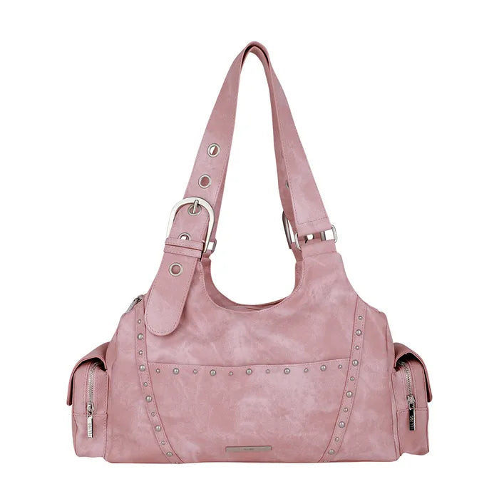 ILLIGO LOOP DOUBLE POCKET SHOULDER BAG - PINK