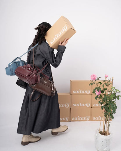 Saitang Rubbie Cross/Shoulder Bag / Chocolate Brown