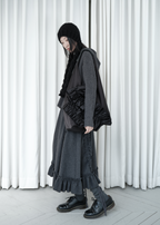 SAENGIN ORIGAMI RUFFLE BAG - BLACK