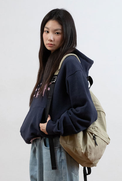 MOSAIC 3STAR CROP HOODIE [NAVY]