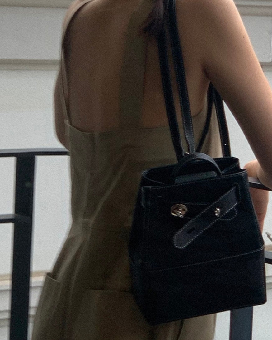 [100%牛皮] THE OFTN TULLY BACKPACK / BLACK STITCH (SILVER)