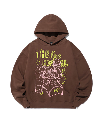 niceghostclub HOSPITAL HOODIE [BROWN]