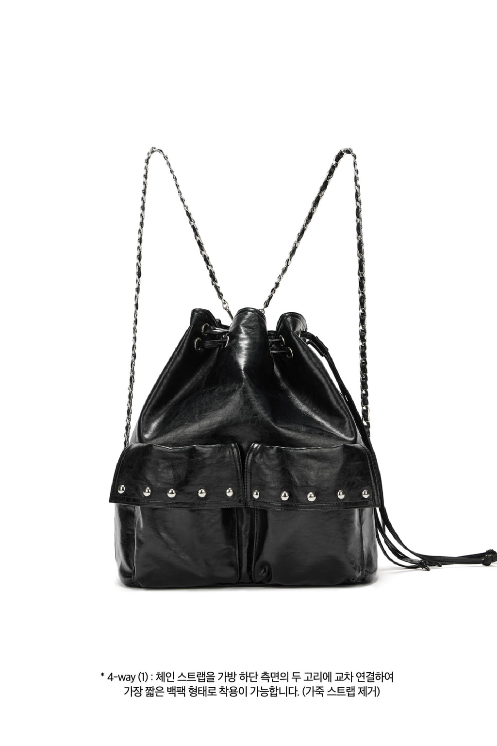 DEINET 5-WAY STUD POCKET MULTI BAG IN BLACK