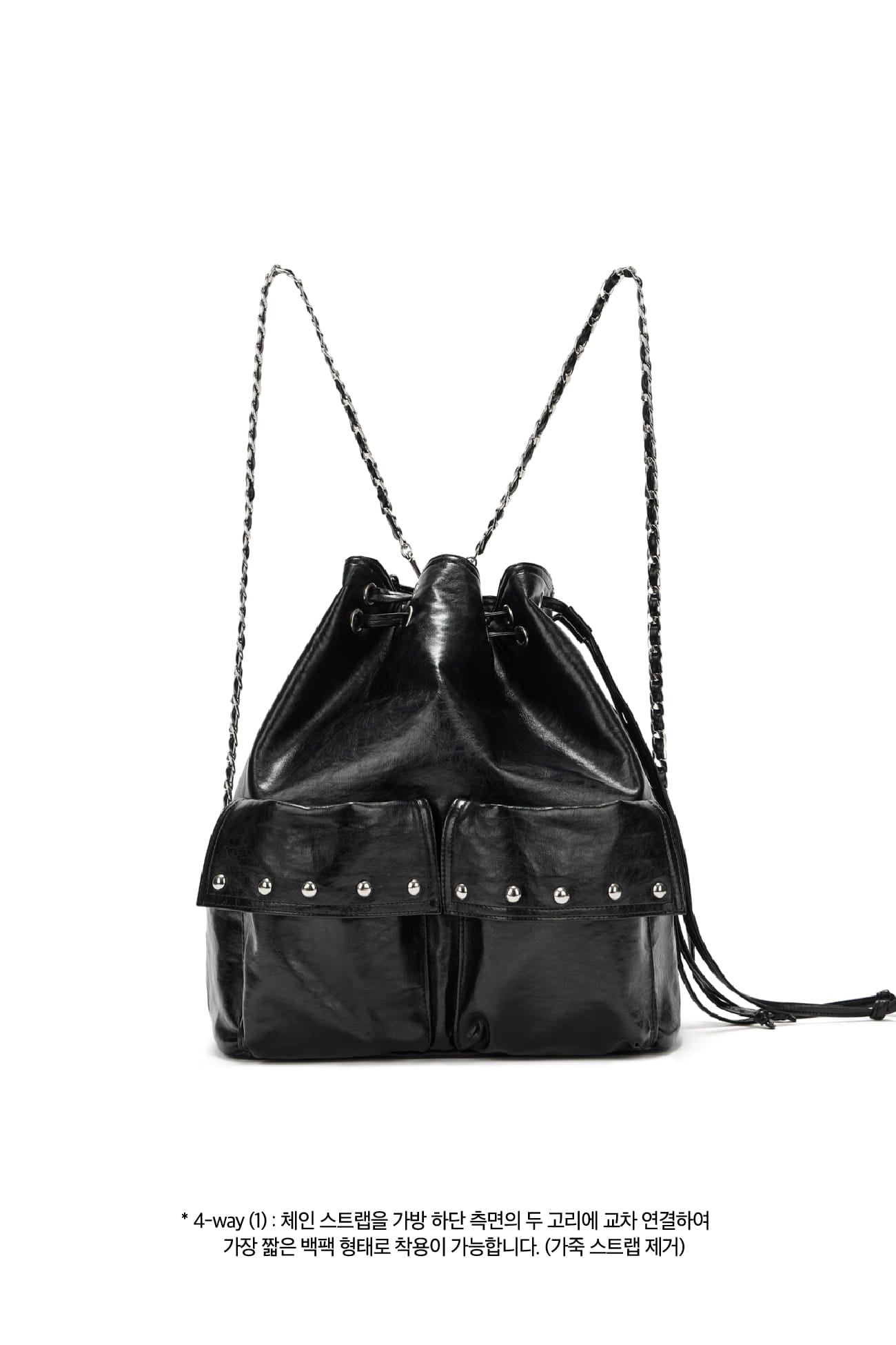 DEINET 5-WAY STUD POCKET MULTI BAG IN BLACK