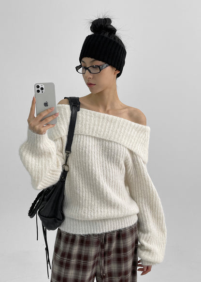 BLACKUP Penner Off-Shoulder Knit (30%wool) / 3colors