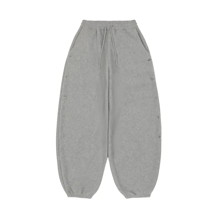 LSC Star Stud Wide Fleece Pants Grey