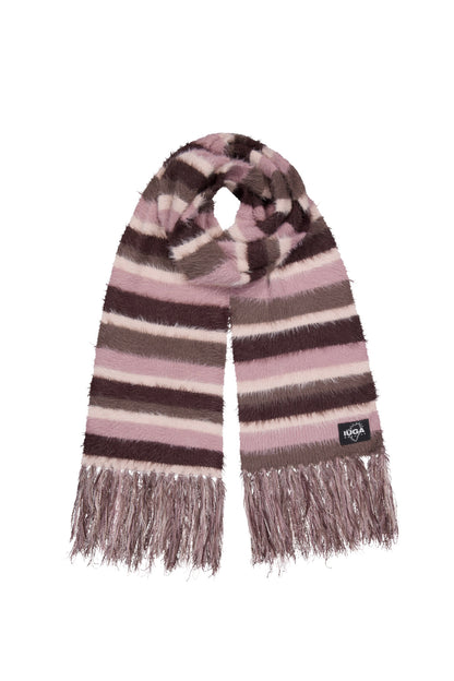 IUGA Striped Hairy Bold Muffler (Pink)