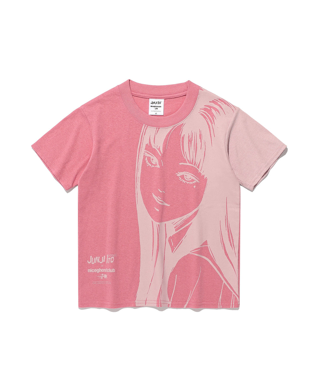 niceghostclub junji ito maniac tomie silhouette mini tee [pink]