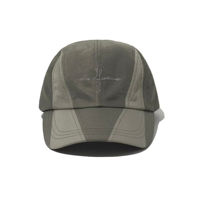 NOT4NERD Cross Symbol Incision Nylon Camp Cap / Khaki
