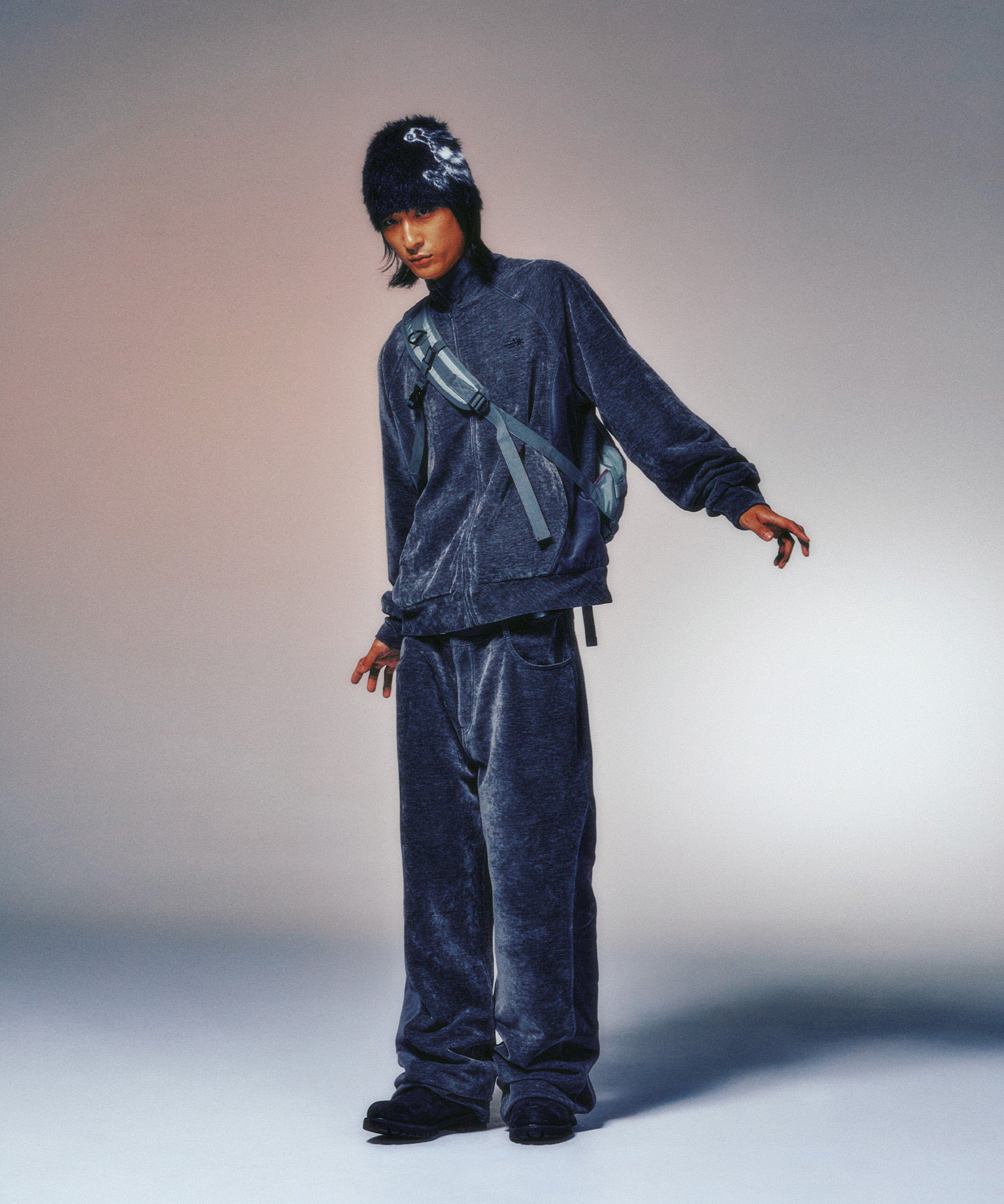 niceghostclub VELOUR TRACK JACKET [GREY]